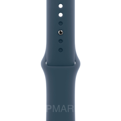 Часы Apple Watch Series 9 45 мм, корпус из алюминия серебристого цвета, спортивный ремешок S/M цвета «Грозовой Синий» (для других стран)