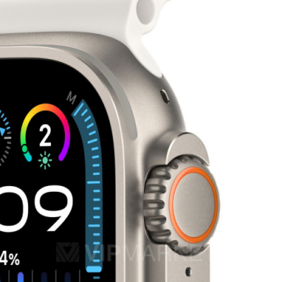 Часы Apple Watch Ultra 2 49 мм, корпус из титана, ремешок Ocean белого цвета (для других стран)