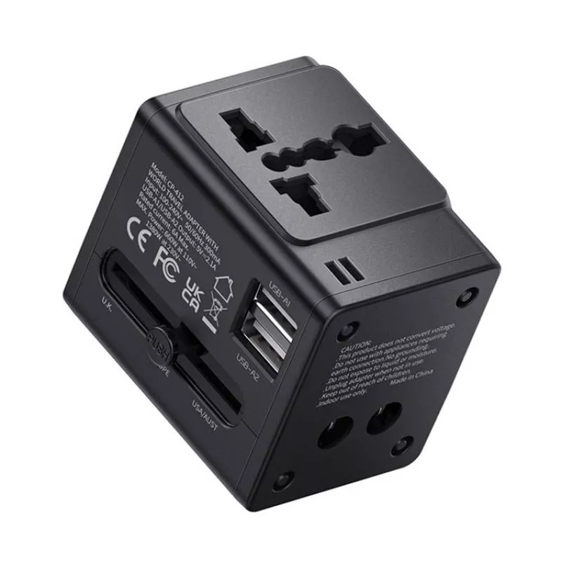 Универсальный переходник Mcdodo Universal Travel Adapter (CP-412) для US/CN/EU/UK/AU розеток, Черный