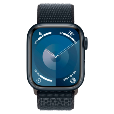 Часы Apple Watch Series 9 41 мм, корпус из алюминия цвета «Тёмная ночь», спортивный браслет цвета «Тёмная ночь» (для других стран)