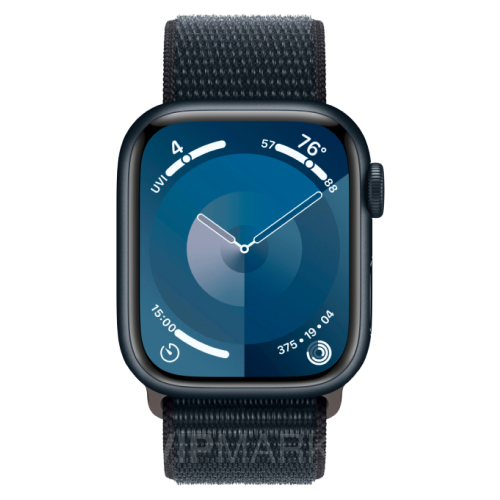 Часы Apple Watch Series 9 45 мм, корпус из алюминия цвета «Тёмная ночь», спортивный браслет цвета «Тёмная ночь» (для других стран)