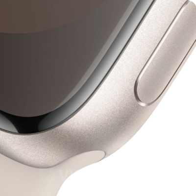 Часы Apple Watch Series 9 45 мм, корпус из алюминия цвета «Сияющая звезда», спортивный браслет цвета «Сияющая звезда» (для других стран)