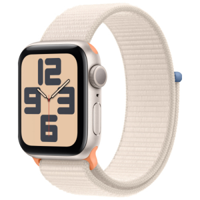 Часы Apple Watch SE 2023 40 мм, корпус из алюминия цвета «Сияющая звезда», спортивный браслет цвета «Сияющая звезда» (для других стран)