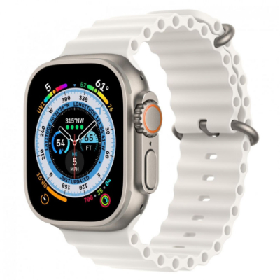Силиконовый ремешок Ocean Band для Apple Watch 38/41 (Белый)