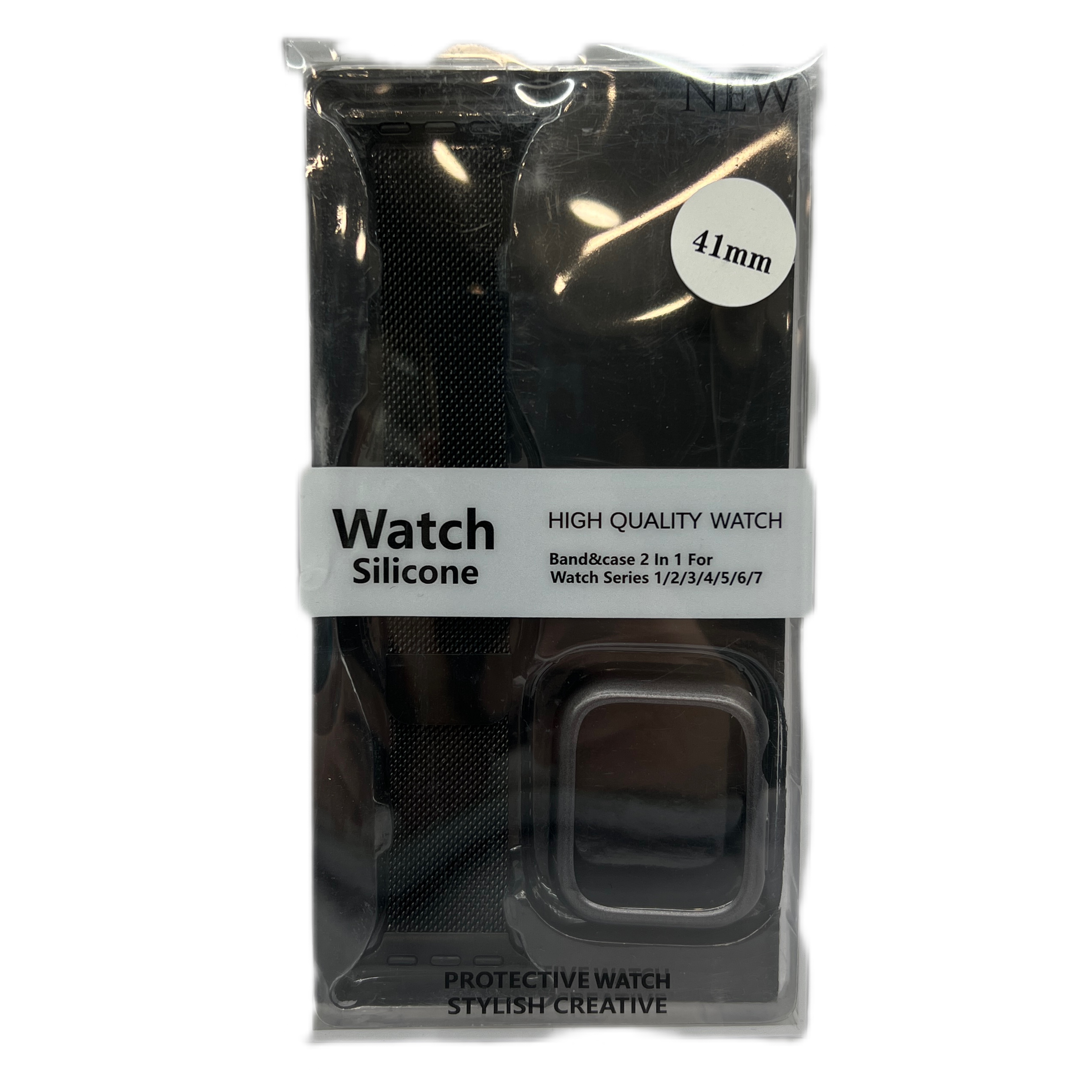 Ремешок Apple Watch 41mm Milanese Loop+бампер (Черный)
