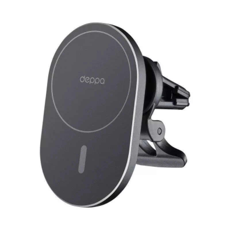 Автомобильный держатель с беспроводной зарядкой Deppa MagSafe Flat 55203 (Черный)