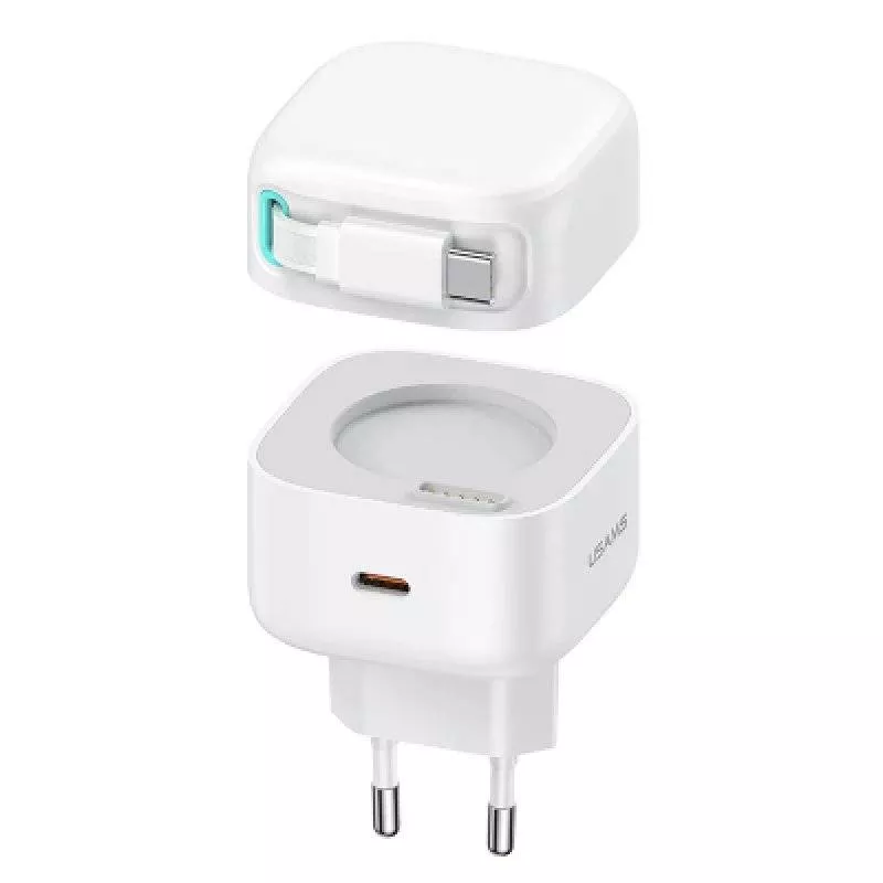Сетевой адаптер USAMS GaN 35W Type-C (US-CC202) + кабель Type-C Белый