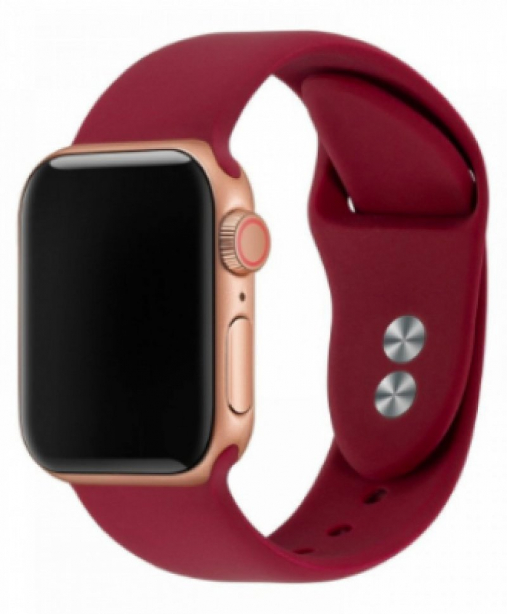 Спортивный силиконовый ремешок для Apple Watch 38/40mm (Wine Red)