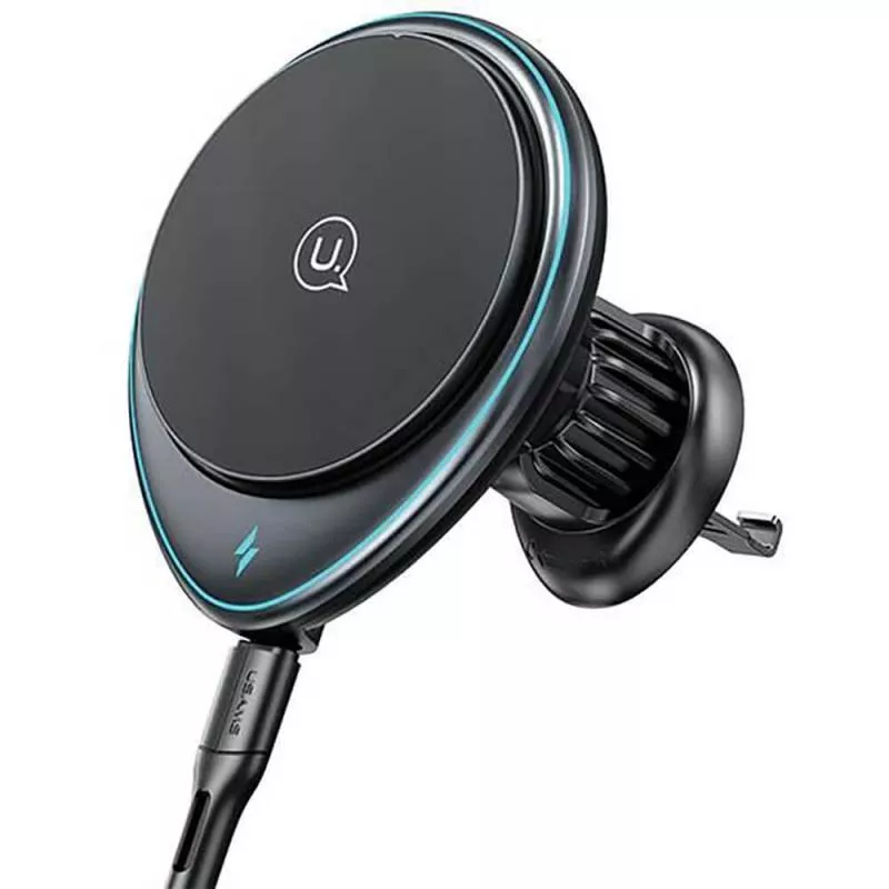 Автомобильный держатель с беспроводной зарядкой Usams US-CD222 MagSafe 15W (Серый)