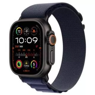 Часы Apple Watch Ultra 2 2024 Black 49 мм, корпус из титана, ремешок Alpine Loop синего цвета, размер M (для других стран)