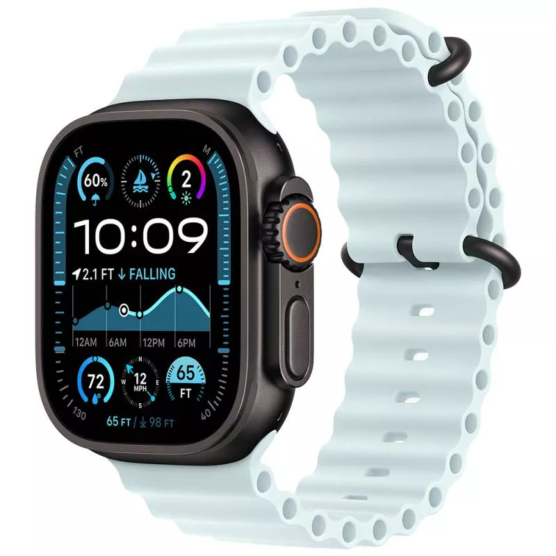 Часы Apple Watch Ultra 2 2024 Black 49 мм, корпус из титана, ремешок Ocean голубого цвета (для других стран)