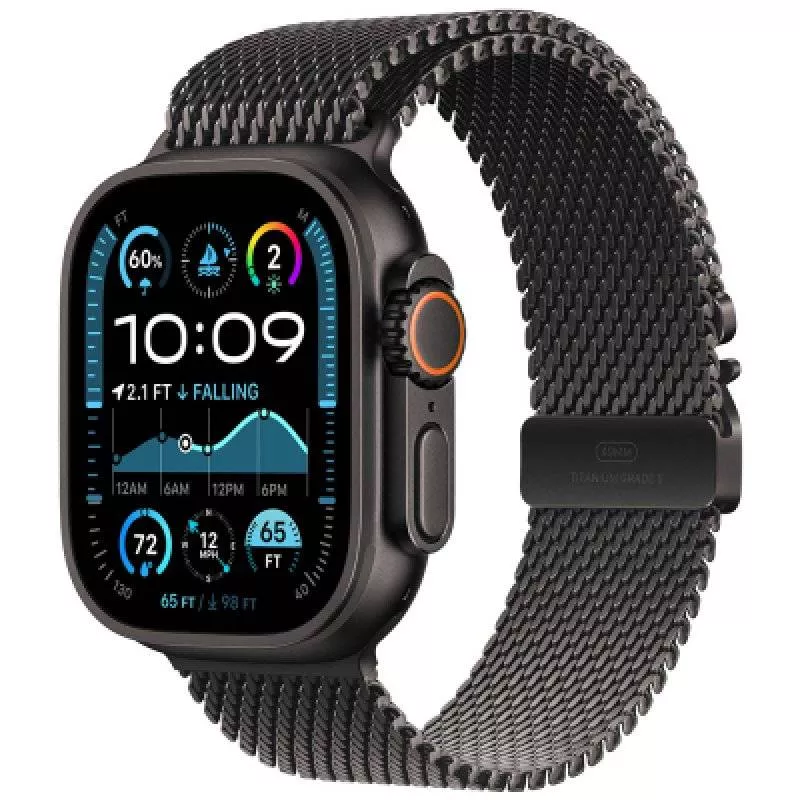 Часы Apple Watch Ultra 2 2024 Black 49 мм, корпус из титана, ремешок титановый Milanese Loop размер L (для других стран)