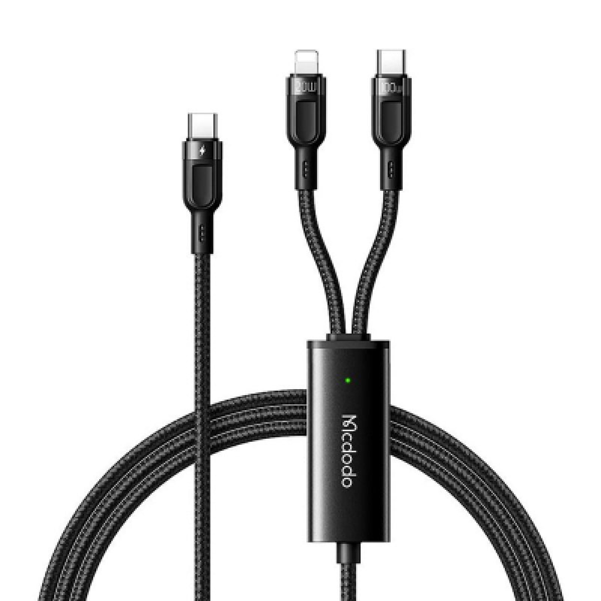 Кабель McDodo 100W 2в1 Type-C/Lightning 1,5m черный (CA-670)
