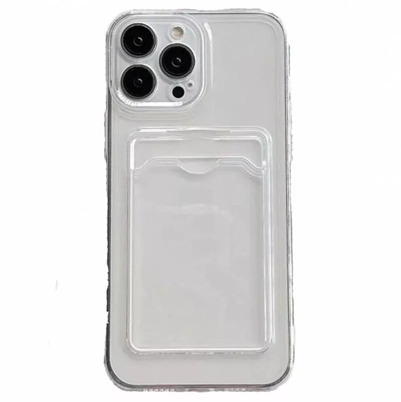 Чехол для iPhone 16 Pro Max с отделом под карту (Прозрачный)