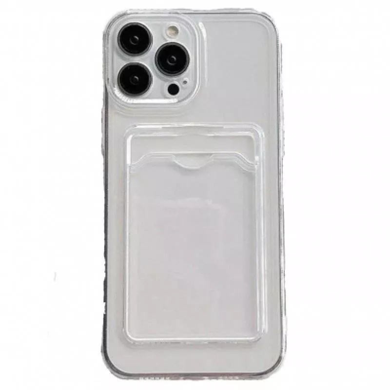 Чехол для iPhone 16 Pro с отделом под карту (Прозрачный)