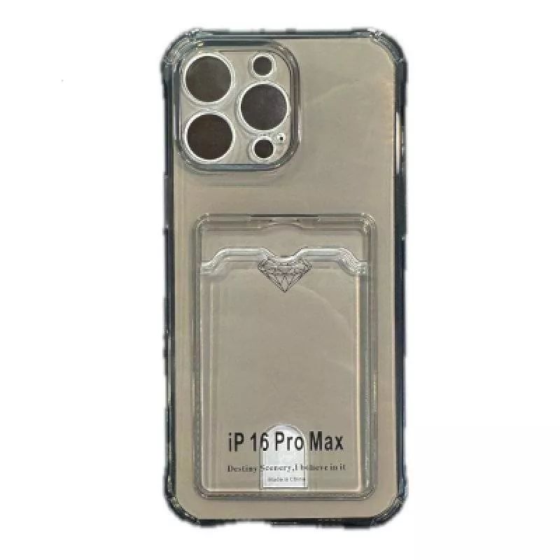 Чехол для iPhone 16 Pro Max с отделом под карту (Затемненный)