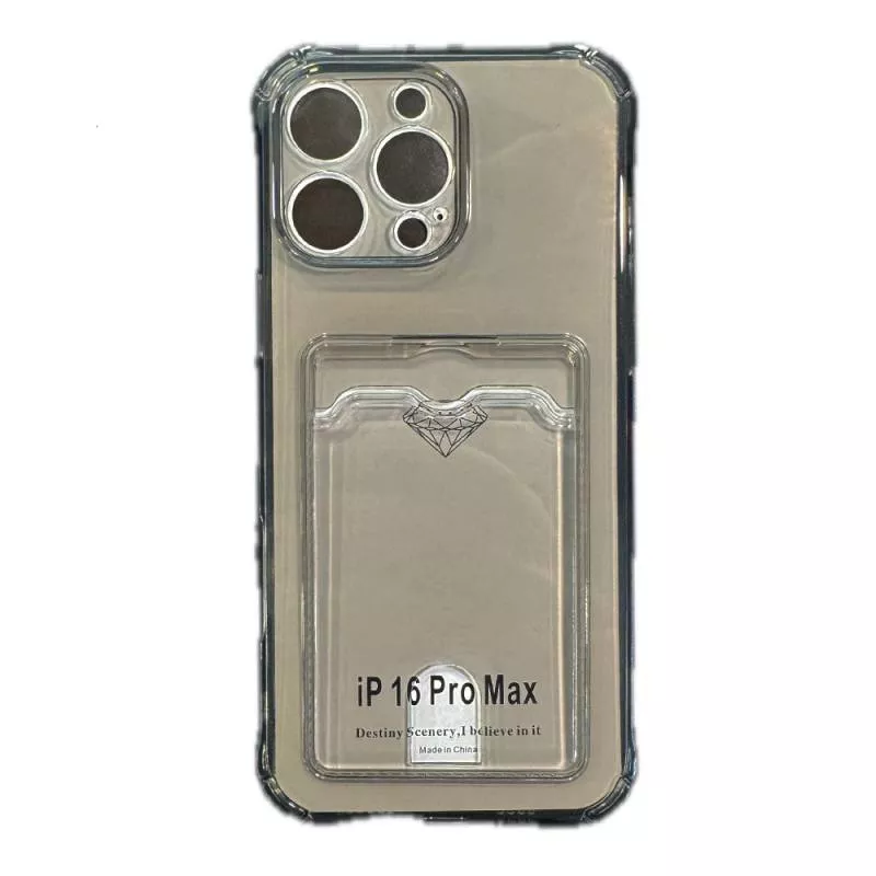 Чехол для iPhone 16 Pro Max с отделом под карту (Затемненный)
