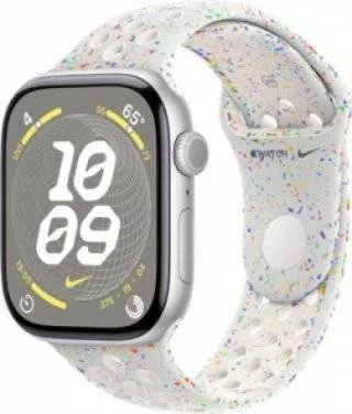 Часы Apple Watch Series 10 46 мм, корпус из алюминия серебристого цвета, спортивный ремешок Nike S/M цвета Pure Platinum (для других стран)