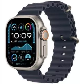 Часы Apple Watch Ultra 2 2024 Natural 49 мм, корпус из титана, ремешок Ocean Band цвета Navy (для других стран)