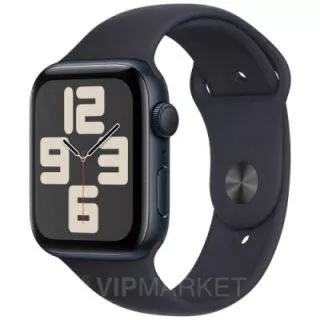 Часы Apple Watch SE 2024 44 мм, корпус из алюминия цвета «Тёмная ночь», спортивный ремешок M/L цвета «Тёмная ночь» (для других стран)