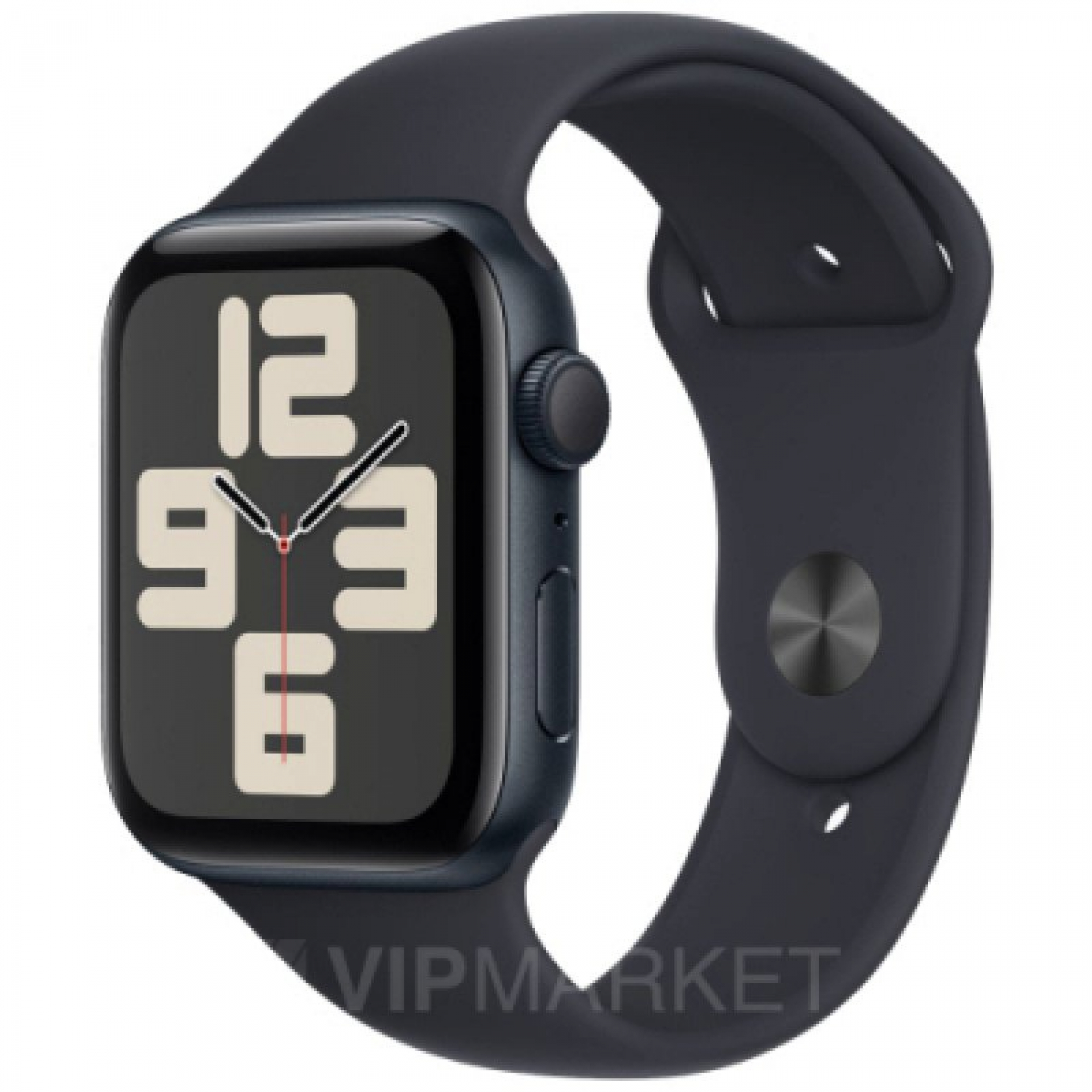 Часы Apple Watch SE 2024 40 мм, корпус из алюминия цвета «Тёмная ночь», спортивный ремешок S/M цвета «Тёмная ночь» (для других стран)