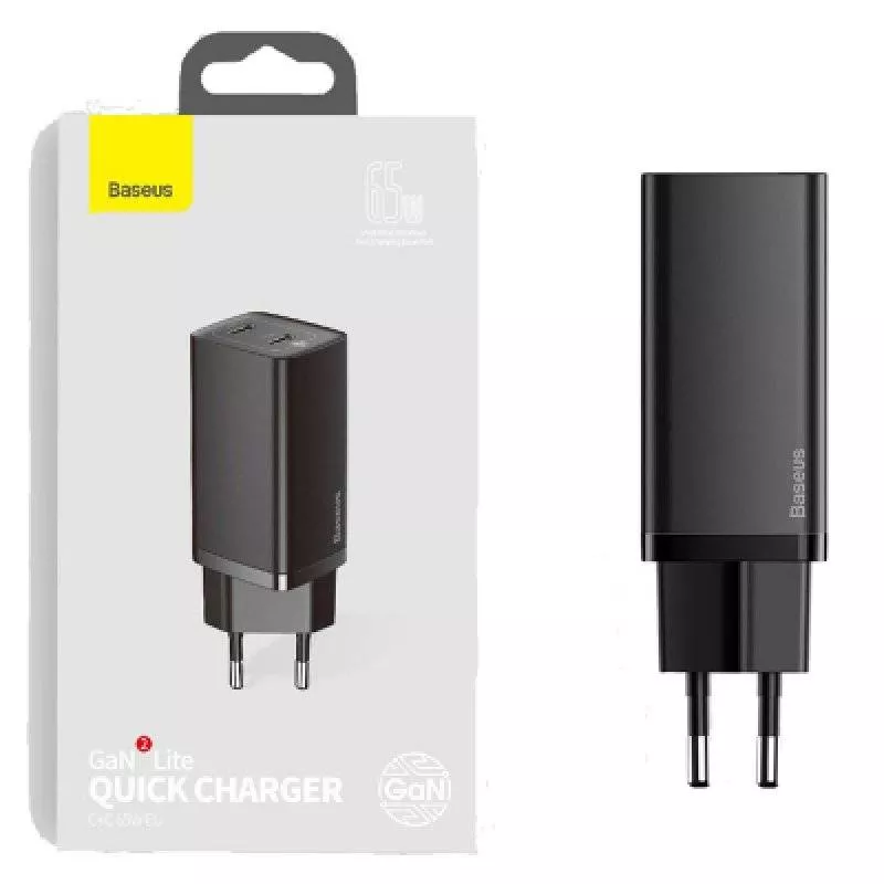 Сетевой адаптер Baseus GaN2 Lite USB - Type-C 65W Черный (CCGAN2L-B01)