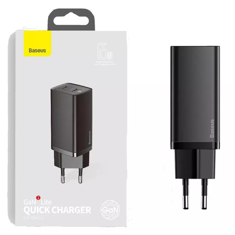 Сетевой адаптер Baseus GaN2 Lite USB - Type-C 65W Черный (CCGAN2L-B01)
