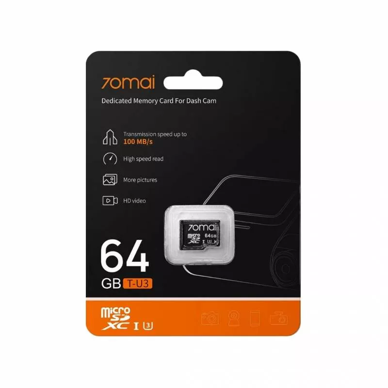Карта Памяти MicroSDXC 70mai U3 10 Class 64Gb