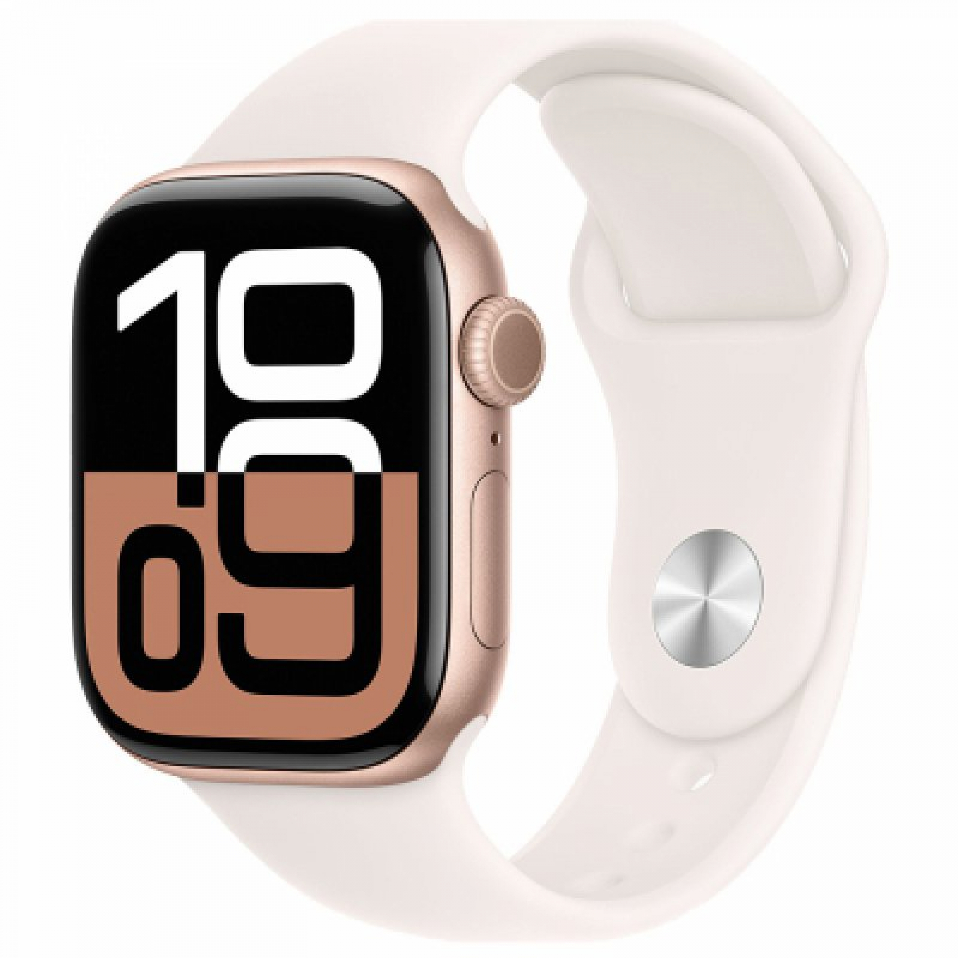 Часы Apple Watch Series 10 42 мм, корпус из алюминия цвета «Розовое золото», спортивный ремешок M/L цвета «Румянец» (для других стран)