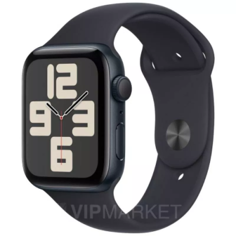 Часы Apple Watch SE 2024 40 мм, корпус из алюминия цвета «Тёмная ночь», спортивный ремешок M/L цвета «Тёмная ночь» (для других стран)