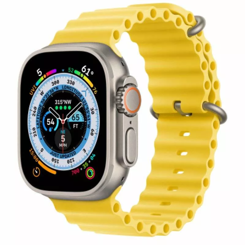 Силиконовый ремешок Ocean Band для Apple Watch 42/45/49 мм (Желтый)