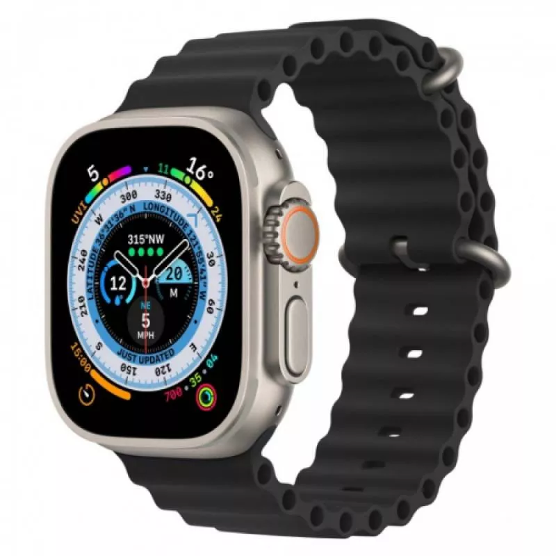 Силиконовый ремешок Ocean Band для Apple Watch 42/45/49 мм (Серый)