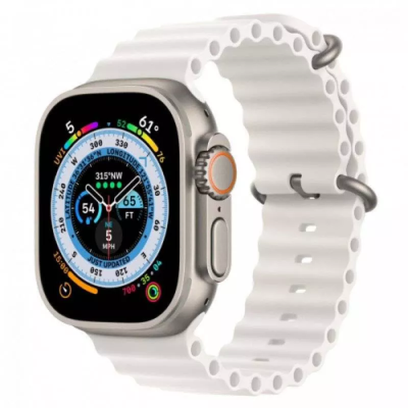 Силиконовый ремешок Ocean Band для Apple Watch 42/45/49 мм (Белый)
