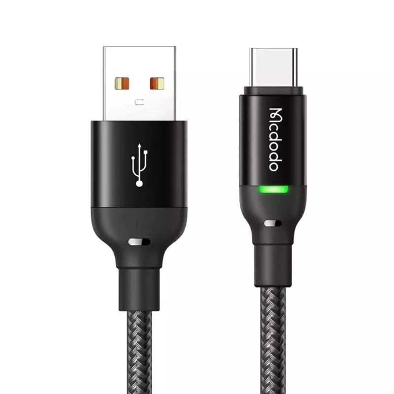 Кабель McDodo Type C/USB 1,2 m черный LED (CA-2710)