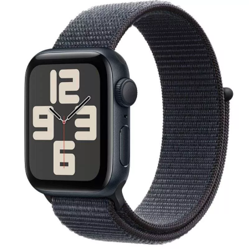 Часы Apple Watch SE 2024 44 мм, корпус из алюминия цвета «Тёмная ночь», спортивный ремешок цвета «Чернила» (для других стран)