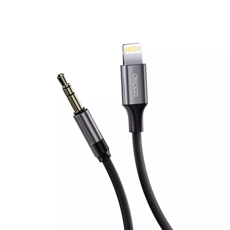 AUX-кабель Lightning - 3.5мм, 1.2м Deppa (черный)