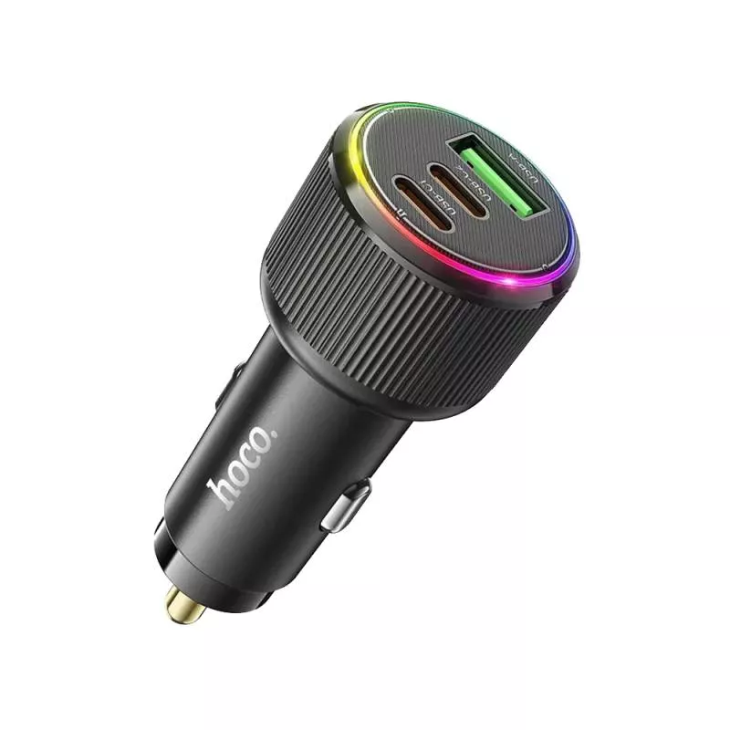 Автомобильное зарядное устройство Hoco NZ17 Safety Certified USB/Type-C 75w