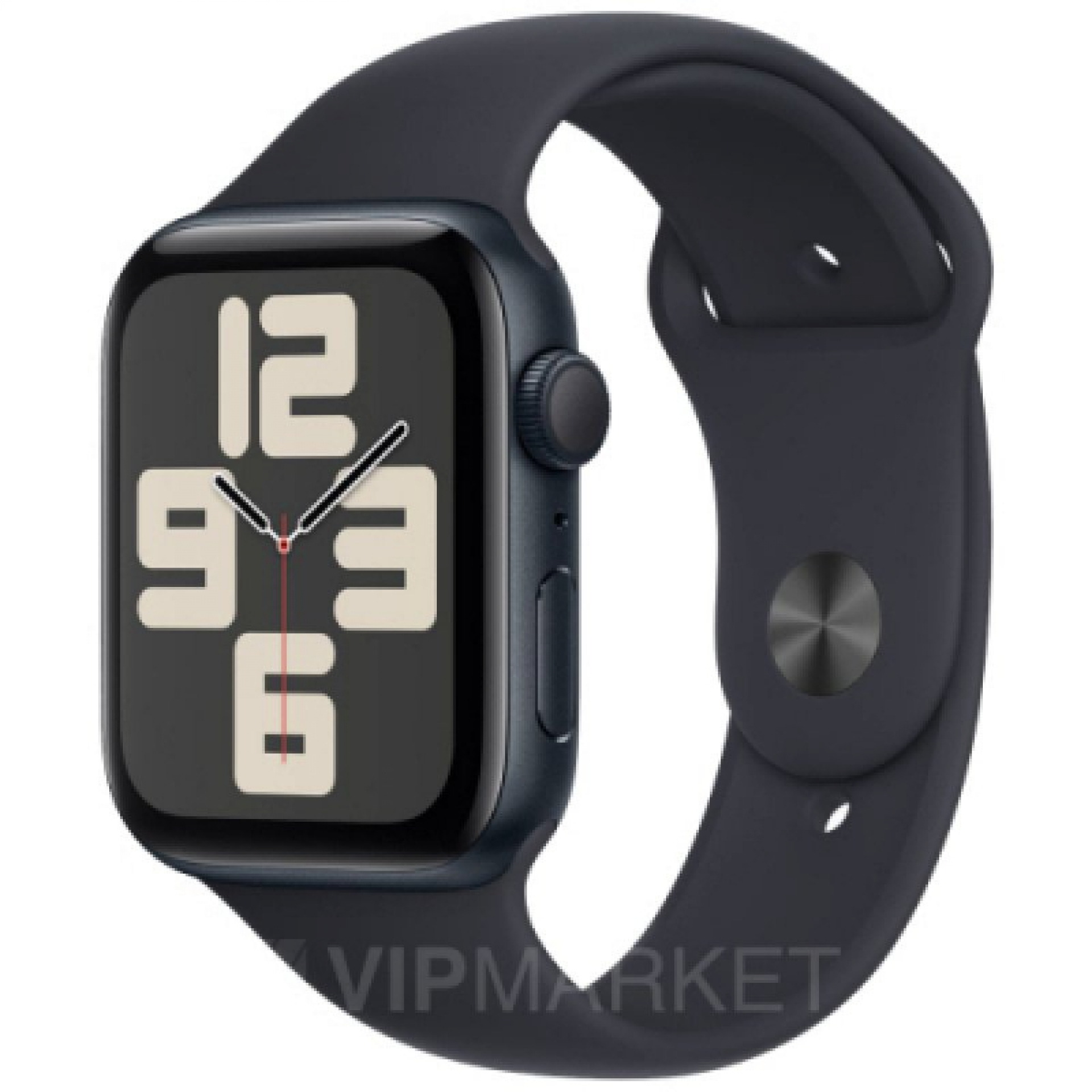 Часы Apple Watch SE 2024 40 мм, корпус из алюминия цвета «Тёмная ночь», спортивный ремешок M/L цвета «Тёмная ночь» (для других стран)
