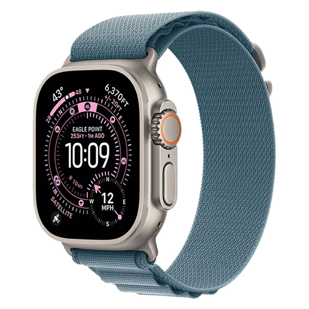 Часы Apple Watch Ultra 3 49 мм, Natural Titanium Case with Light Blue Alpine Loop, размер L (для других стран)