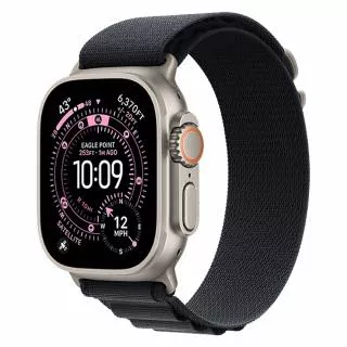 Часы Apple Watch Ultra 3 49 мм, Natural Titanium Case with Black Alpine Loop, размер L (для других стран)