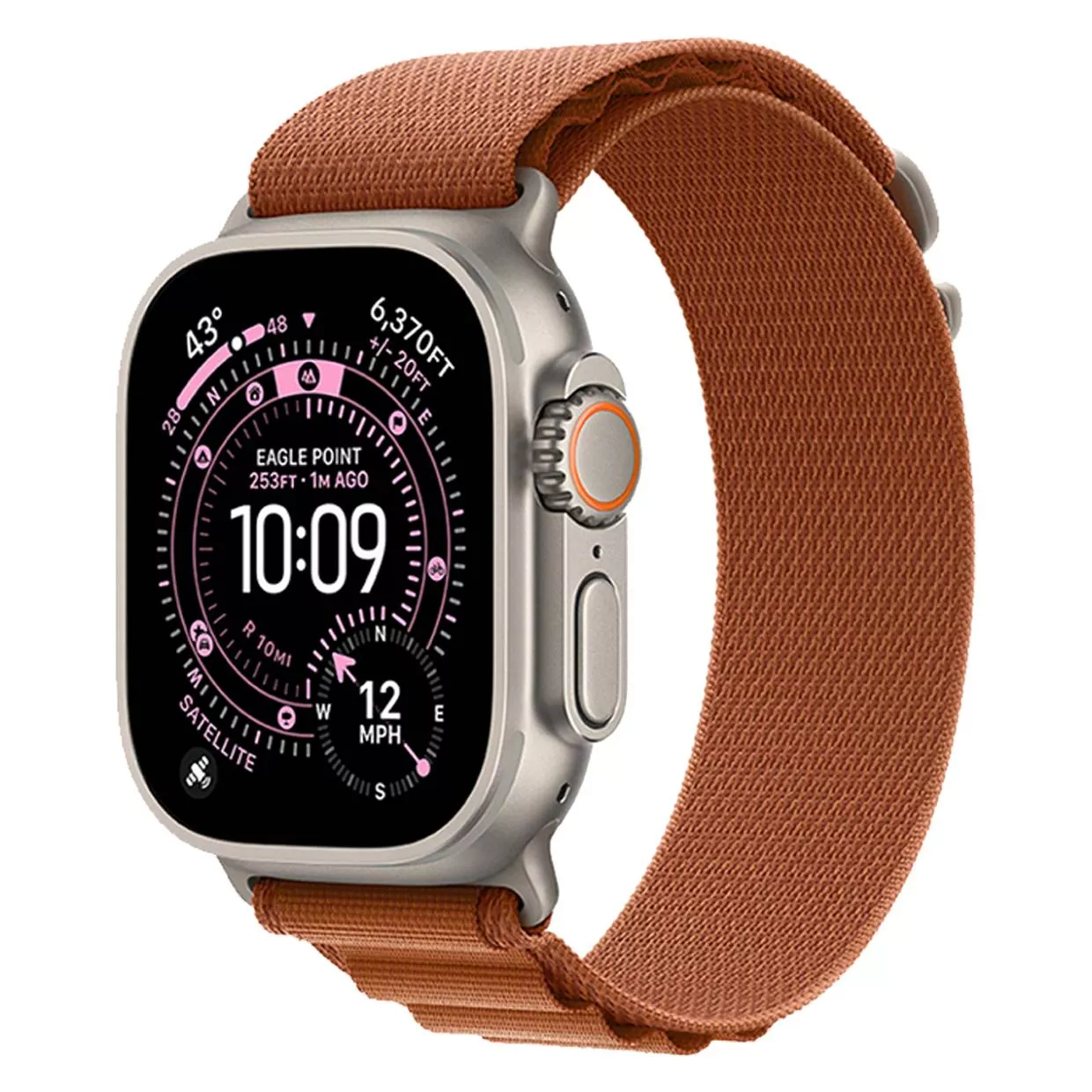 Часы Apple Watch Ultra 3 49 мм, Natural Titanium Case with Terra Cotta Alpine Loop, размер S (для других стран)