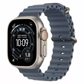 Часы Apple Watch Ultra 3 49 мм, Natural Titanium Case with Anchor Blue Ocean Band (для других стран)