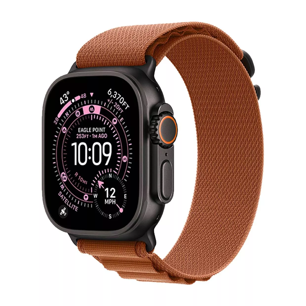 Часы Apple Watch Ultra 3 49 мм, Black Titanium Case with Terra Cotta Alpine Loop, размер S (для других стран)