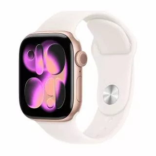 Часы Apple Watch Series 11 46 мм, корпус из алюминия цвета «Розовое золото», спортивный ремешок M/L цвета «Румянец» (для других стран)