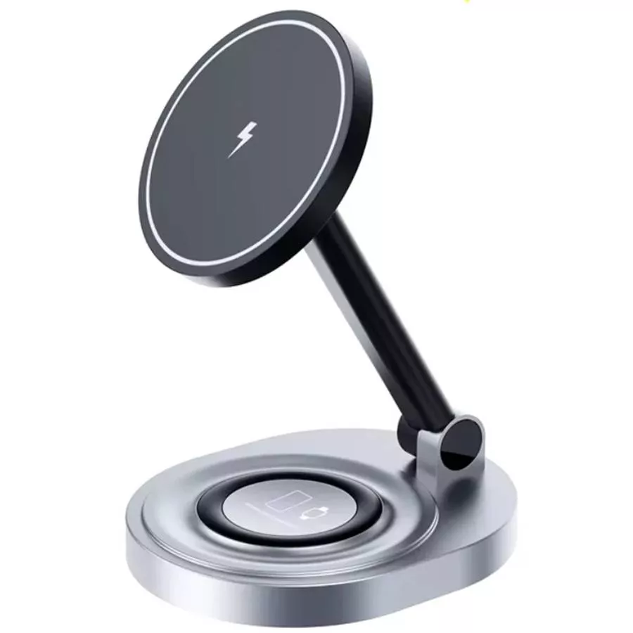 Беспроводное зарядное устройство COTECi 2in1 Magnetic Wireless 15W (Black)