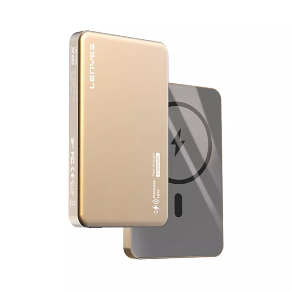 Внешний аккумулятор LENYES PW019D 5000mAh MagSafe (Золотой)