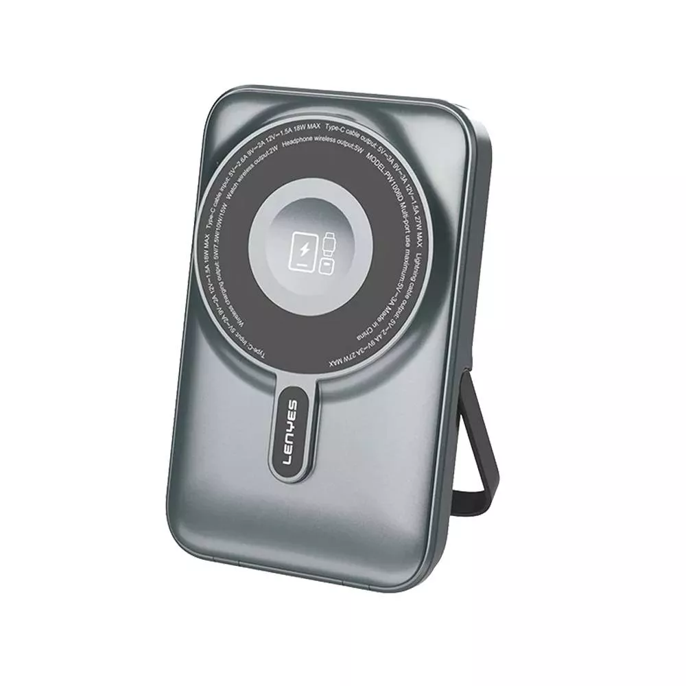 Внешний аккумулятор LENYES PW1006D 10000mAh MagSafe (Серый)
