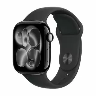 Часы Apple Watch Series 11 46 мм, корпус из алюминия цвета «Черный глянец», спортивный ремешок S/M «Черного» цвета (для других стран)