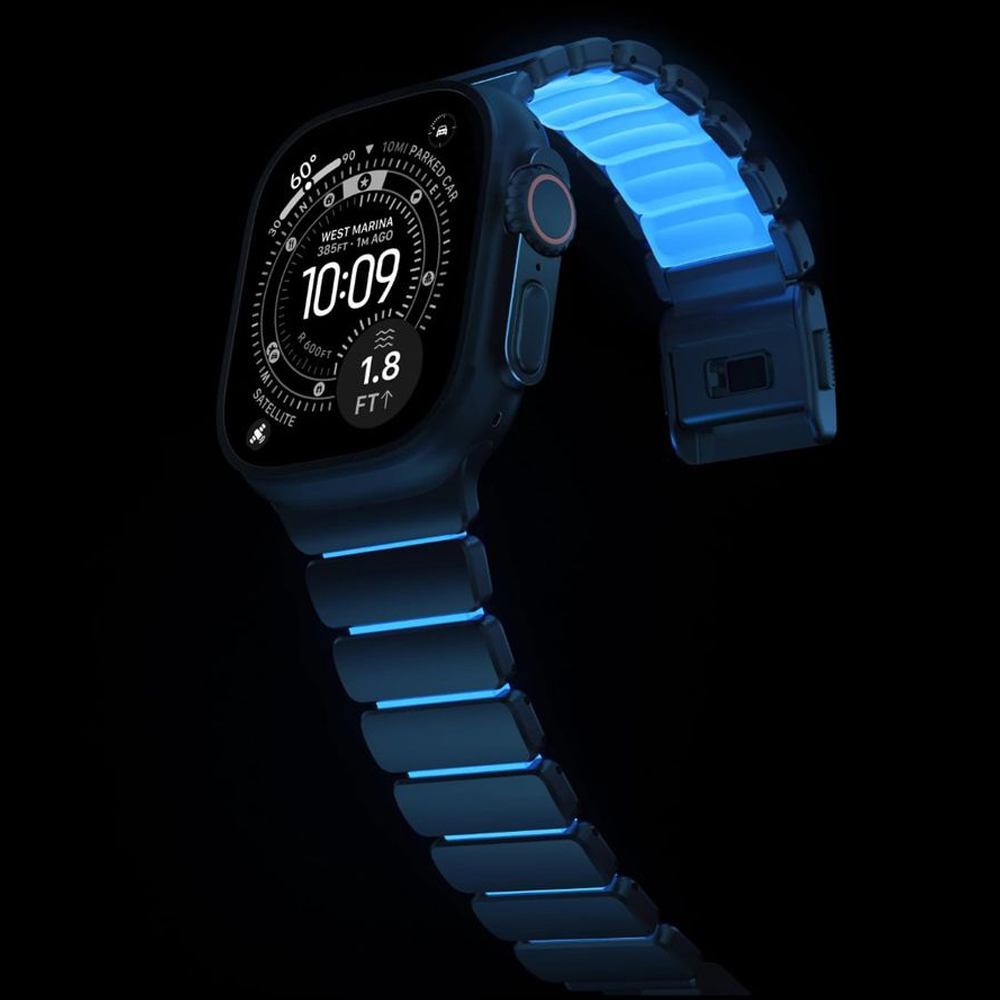 Nomad Stratos: титановый ремешок для Apple Watch с эффектом свечения