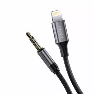 Купить AUX-кабель Lightning - 3.5мм, 1.2м Deppa (черный)